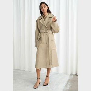 & other stories linen trench coat